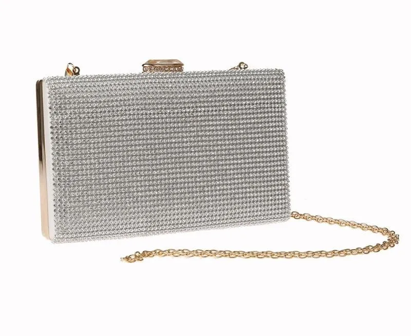 Luxy Moon Clutch Bag Diamonds Gold Silver Handbag