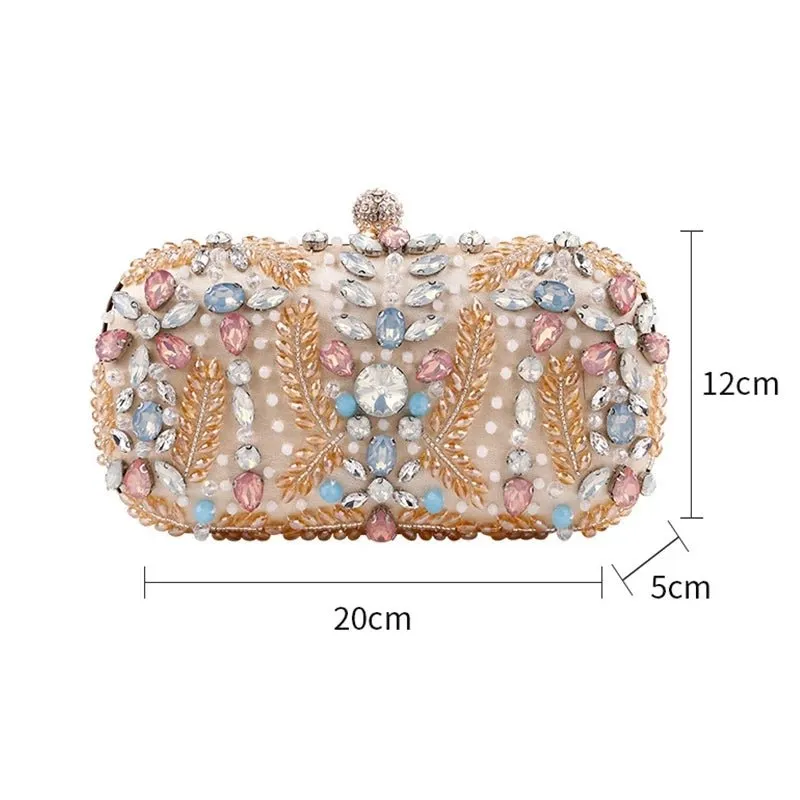 Luxy Moon Crystal Clutch Bag for Wedding Party Rhinestone Handbag