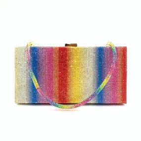 Luxy Moon Rainbow Diamond Wedding Clutch Evening Purse and Handbag