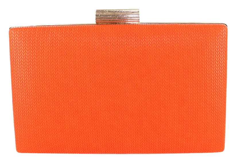 Mac Leaf Print Embossed Clutch Bag in vibrant colours