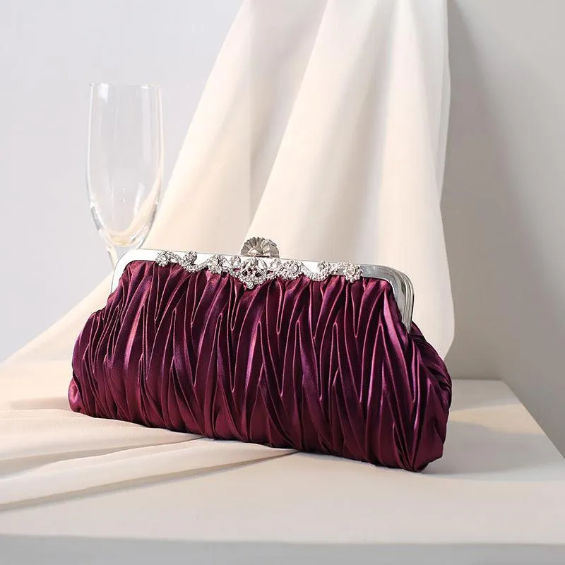 MAC070 Pleated Clutch Evening Bag Wedding Dress Evening Bag