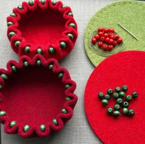 Make your own beaded Festive Felt Bowl Kit - two sizes