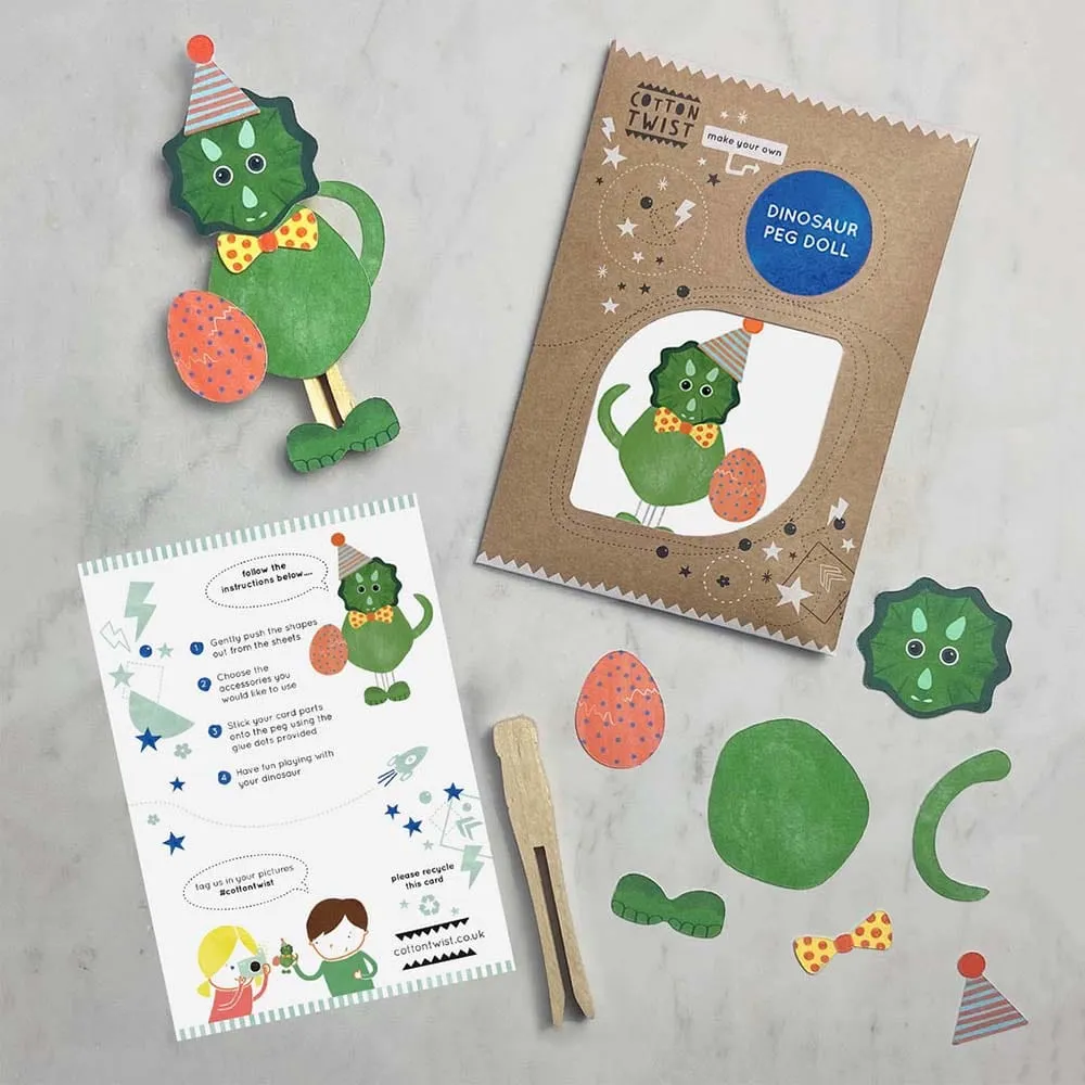 Make Your Own Dinosaur Peg Doll Kit