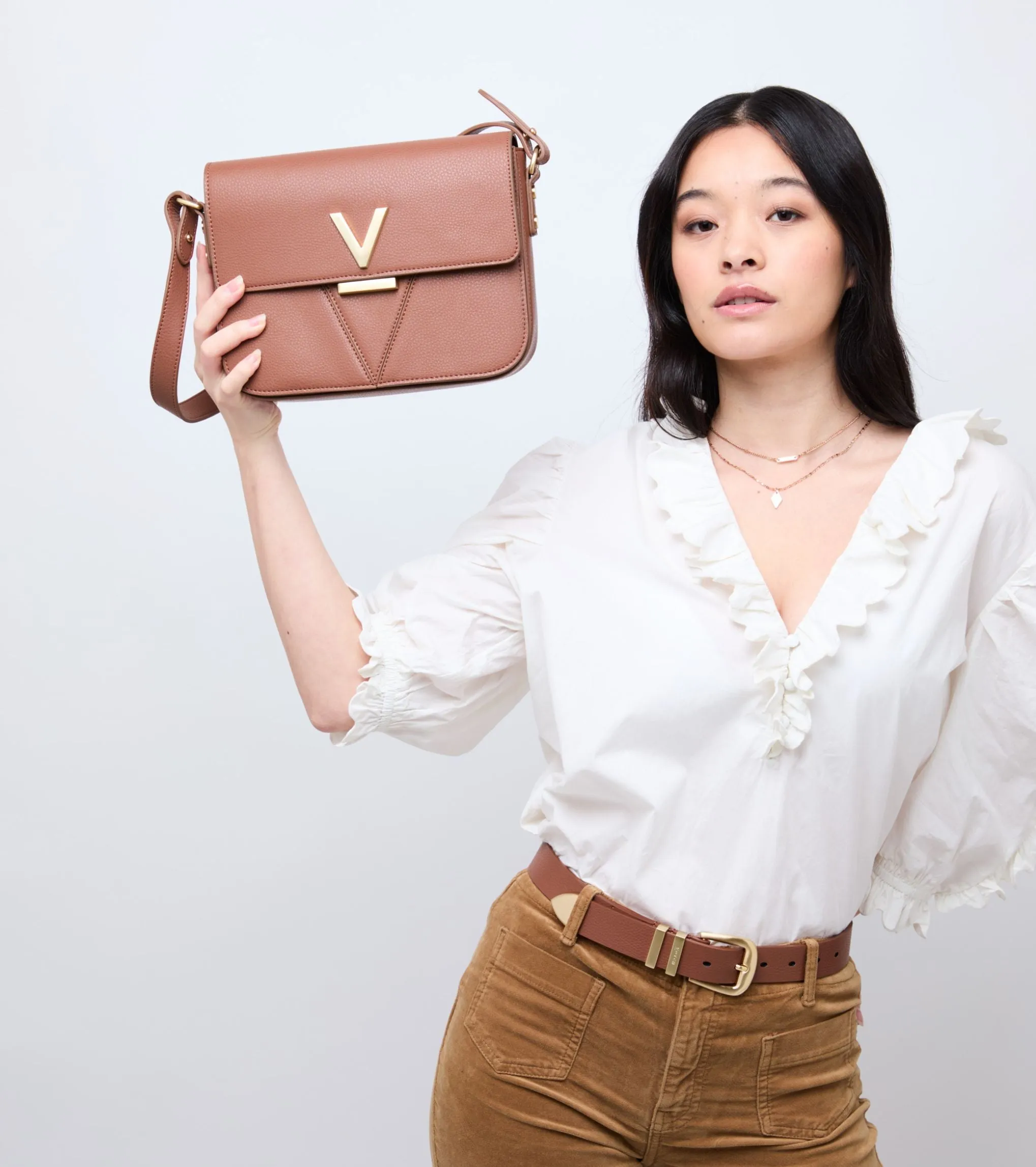 Margot Vegan Bio-Based Bamboo Leather Crossbody in Brown