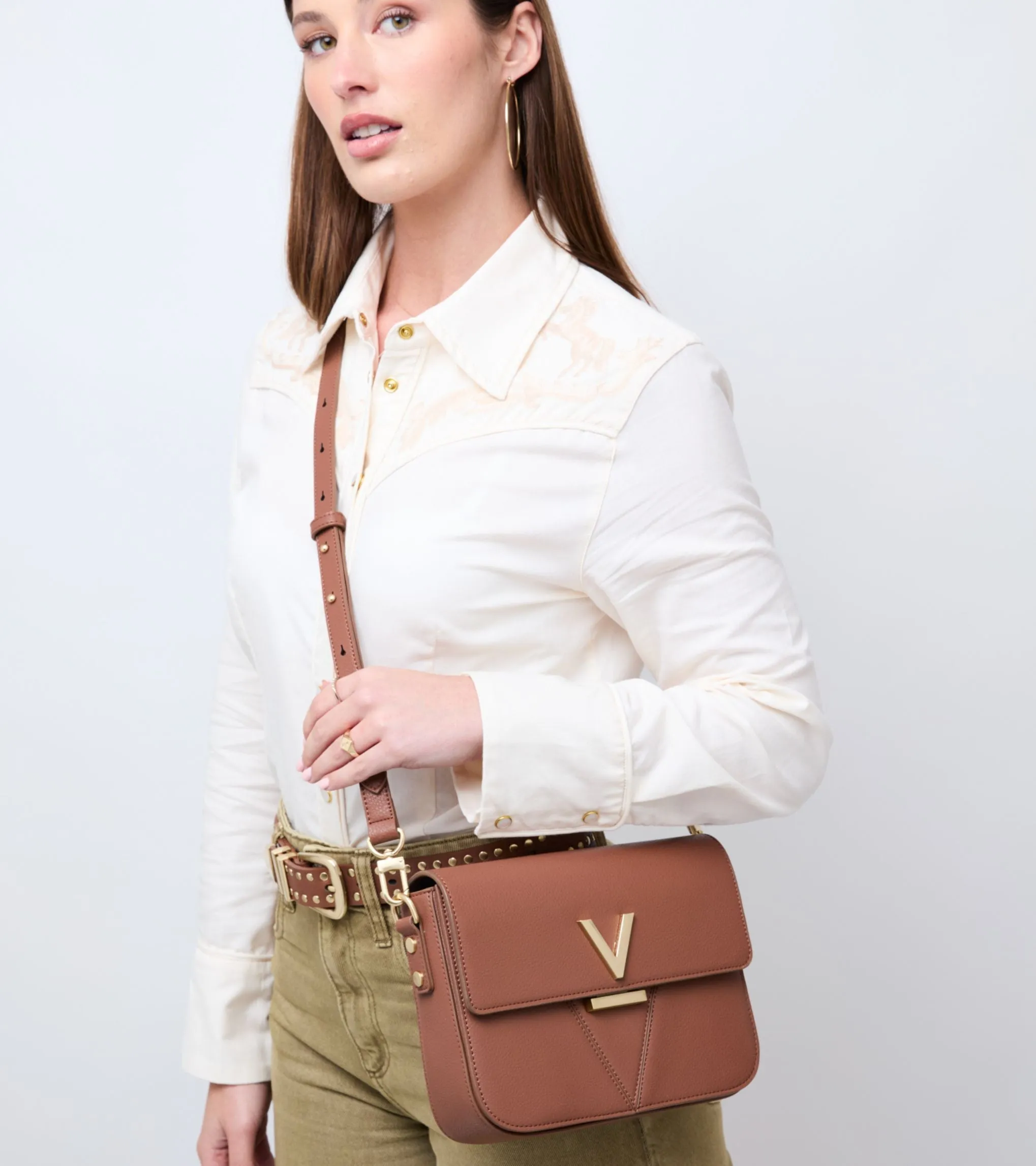 Margot Vegan Bio-Based Bamboo Leather Crossbody in Brown