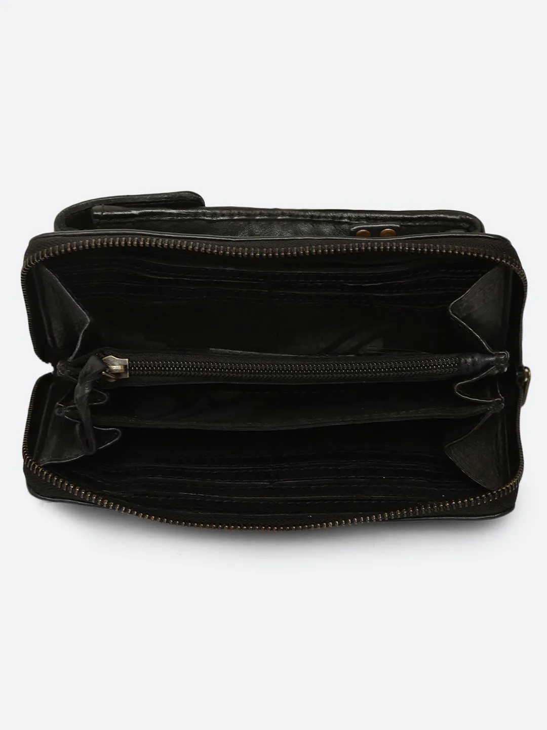 Maria: Leather Hand Weaving Crossbody Mobile Wallet