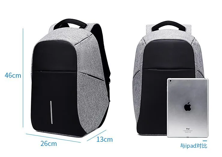 Men Anti Theft Backpack USB Charging 15.6 Laptop Multi-function Waterproof