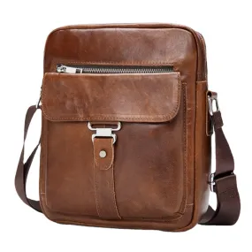 Men Business Retro Genuine Leather Waterproof Wear-resisting Crossbody Bag