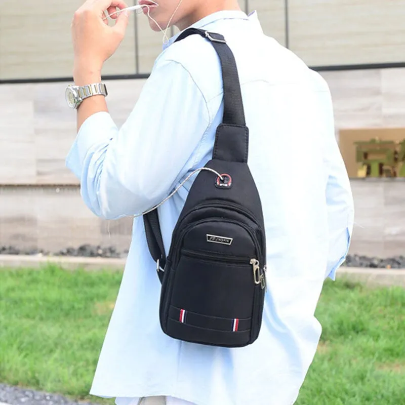 Men Nylon Waterproof Fashion Casual Outdoor Chest Bag Crossbody Bag