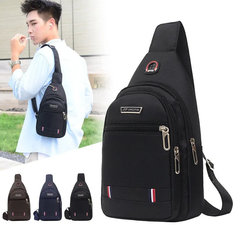 Men Nylon Waterproof Fashion Casual Outdoor Chest Bag Crossbody Bag