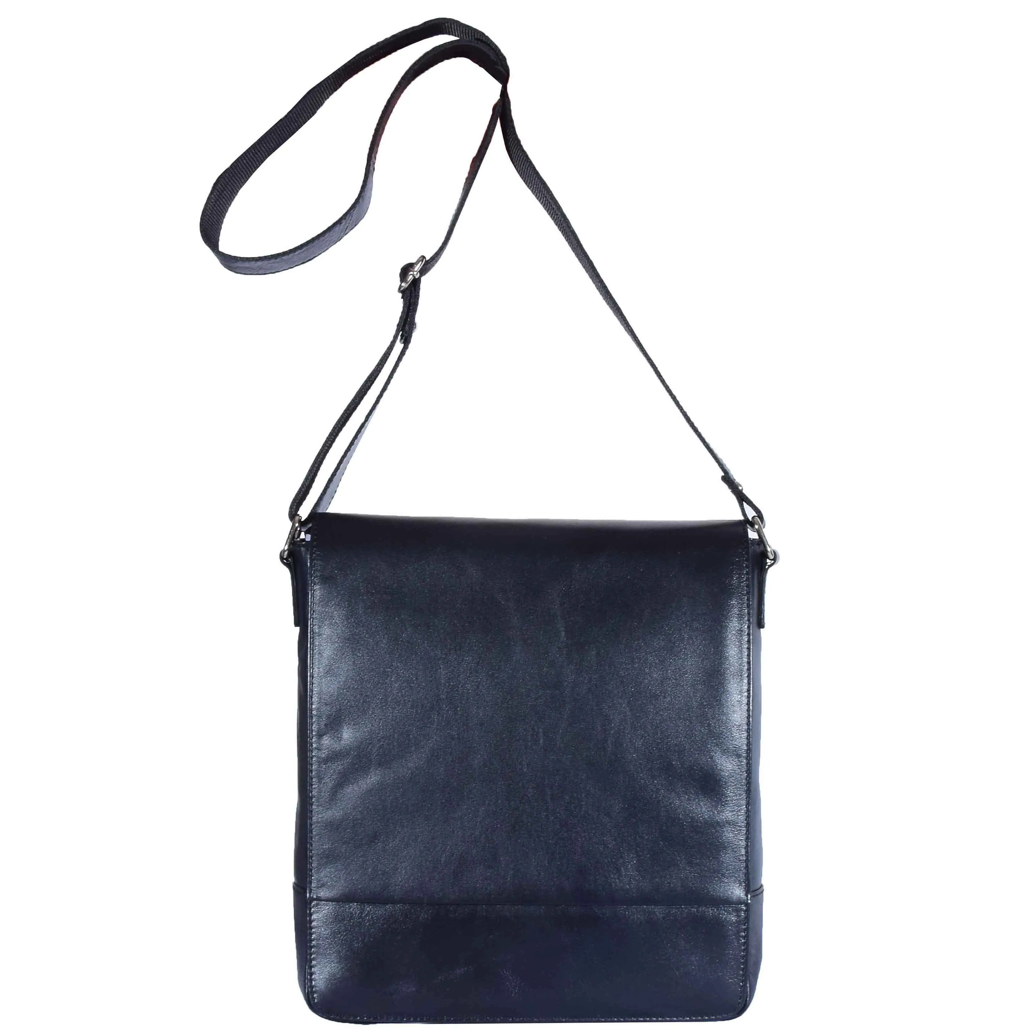 Mens Casual Real Leather Cross Body Bag KENT Black