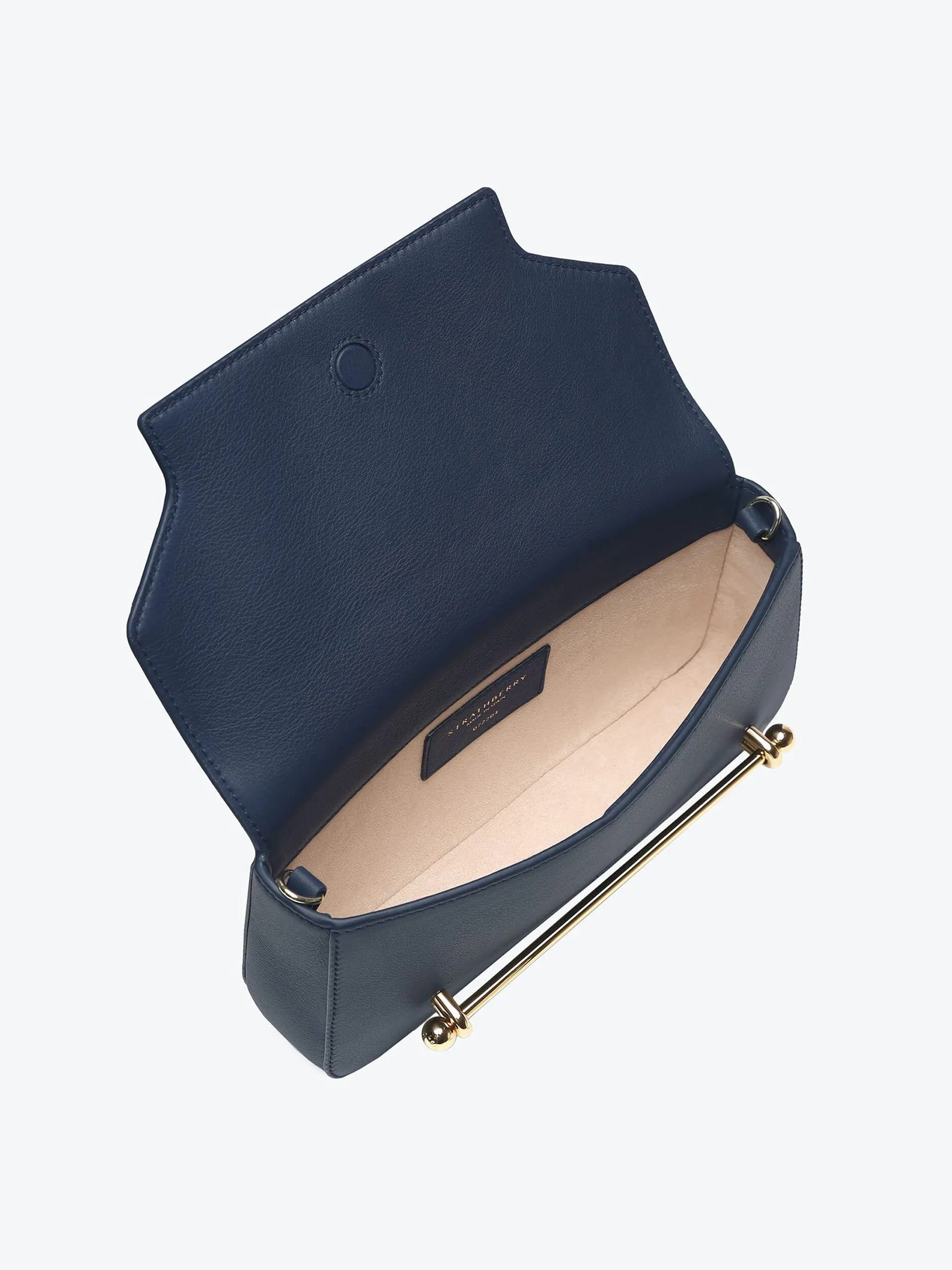 Metallic navy East/West Baguette shoulder bag