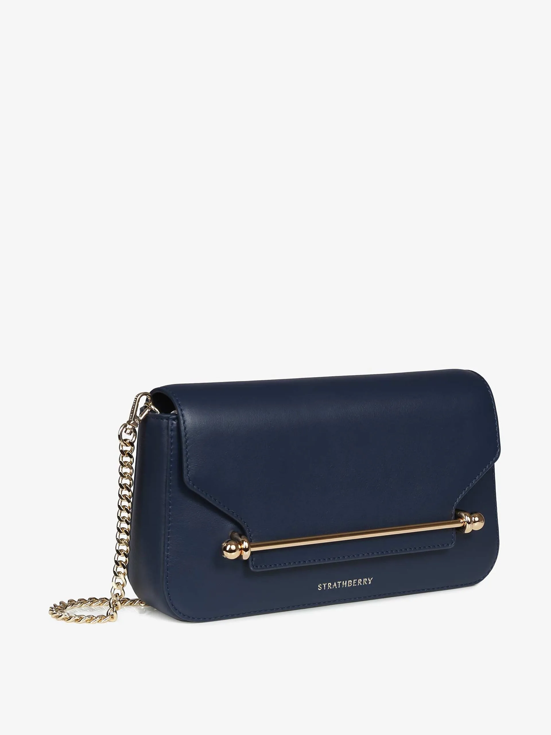 Metallic navy East/West Baguette shoulder bag