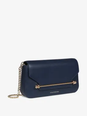 Metallic navy East/West Baguette shoulder bag