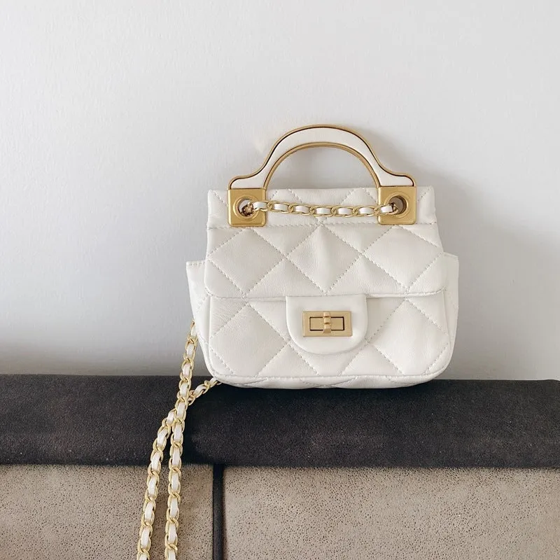 Mini Leather Quilted Cross Body Chain Bag