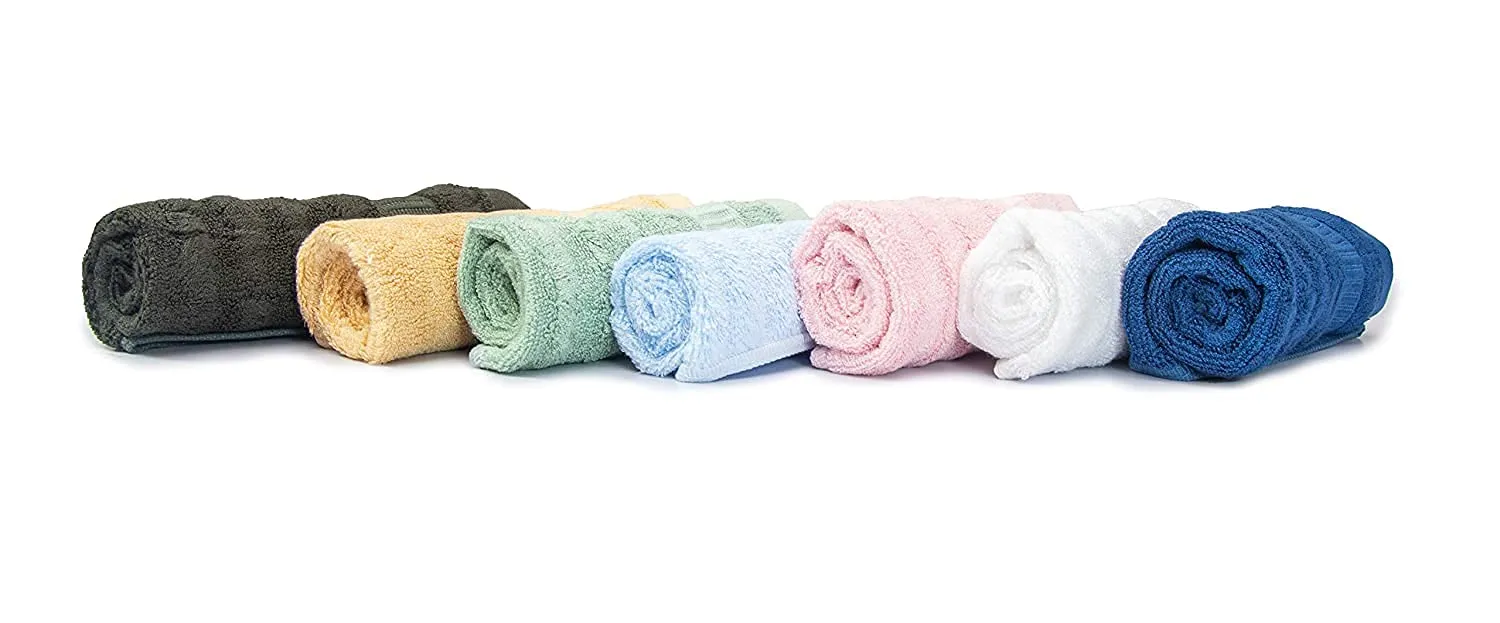 Mush Bamboo Hand Towel Set of 2 | 100% Bamboo | Ultra Soft, Absorbent & Quick Dry Towel for Daily use. Gym, Pool, Travel, Sports and Yoga | 75 X 35 cms | 600 GSM (Green & Pink)