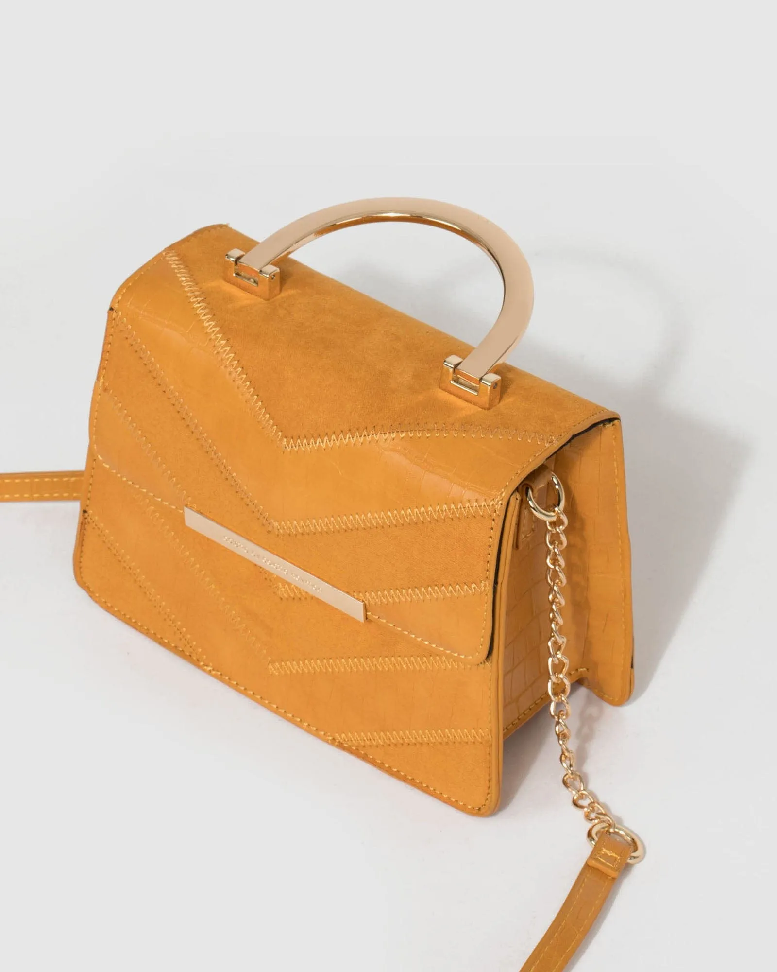 Mustard Almira Arrow Tote Bag