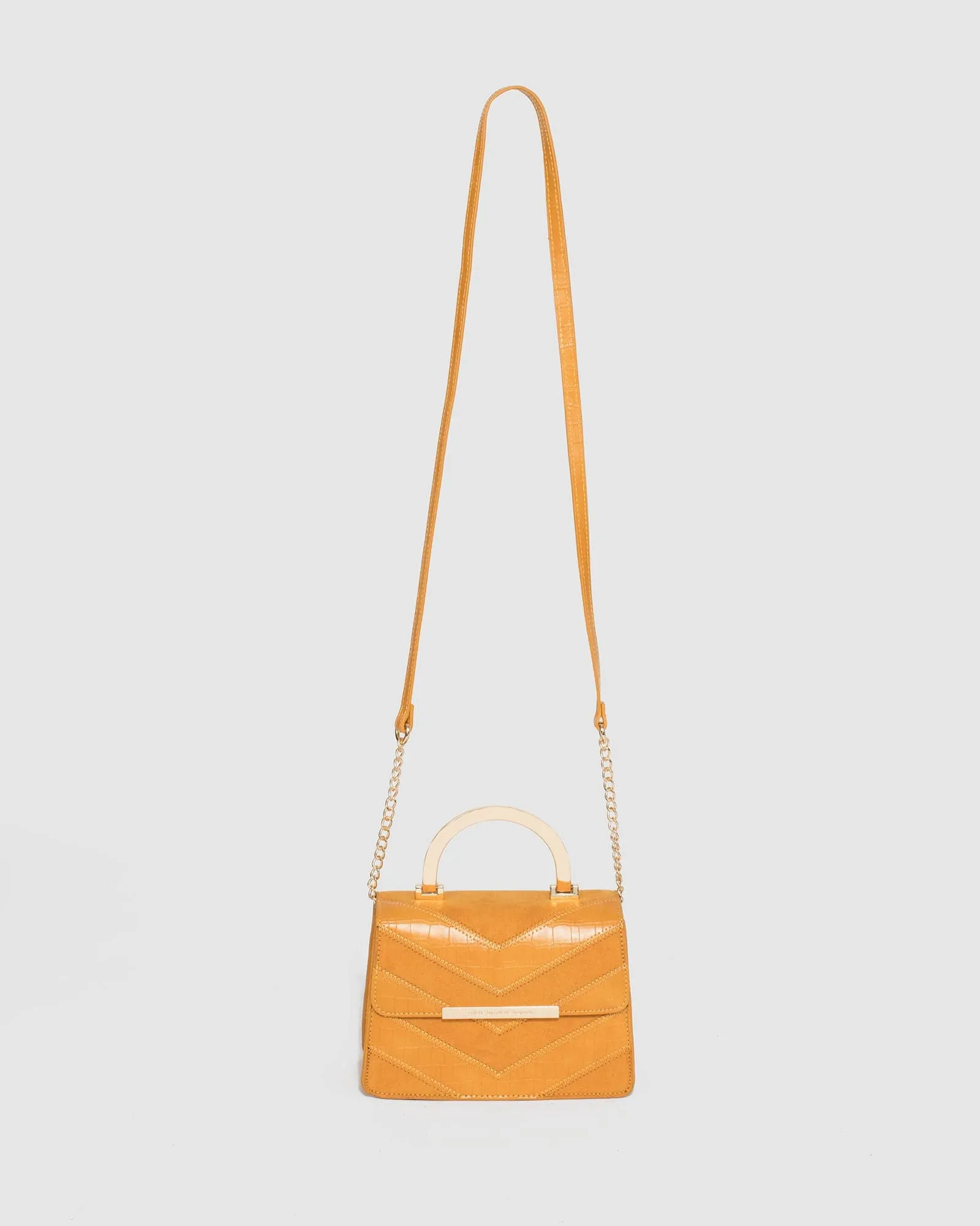 Mustard Almira Arrow Tote Bag