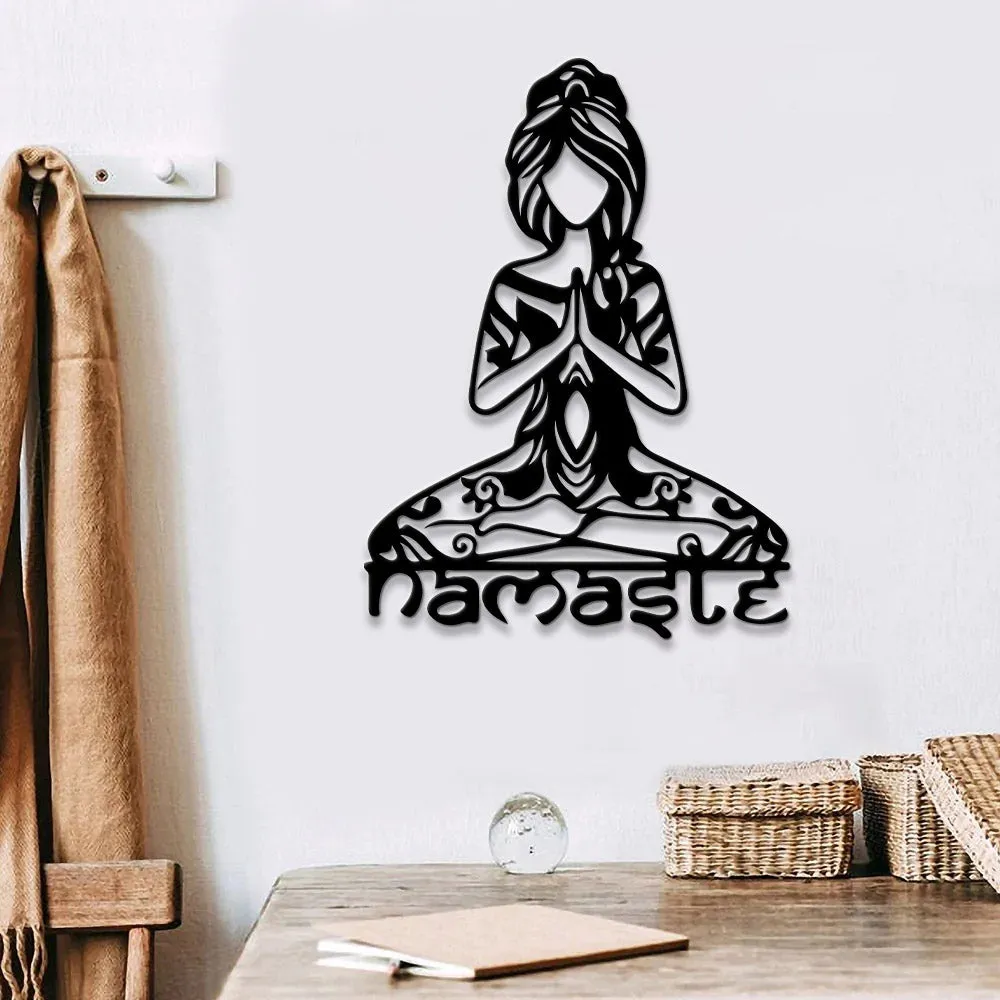 Namaste Metal Wall Art - Yoga Metal Sign - Yoga Metal Wall Art - Gift For Yoga Lovers - Yoga Decor - Yoga Living Room - Ciaocustom