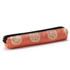 Nishijin-ori Pencil Case - Ring Pattern / Rose - ,  Made in Kyoto, Japan,  Japanese traditional craft pen case