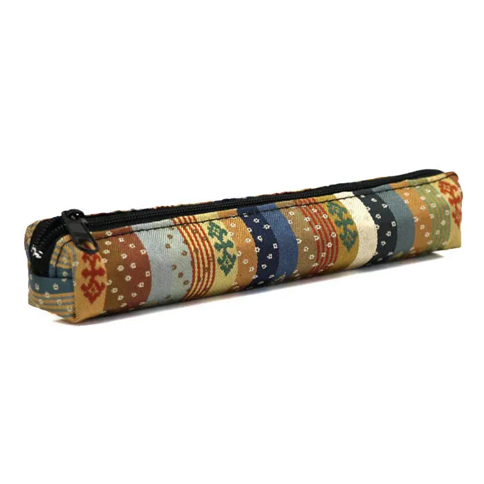 Nishijin-ori Pencil Case - Stripe Pattern - ,  Made in Kyoto, Japan,  Japanese traditional craft pen case