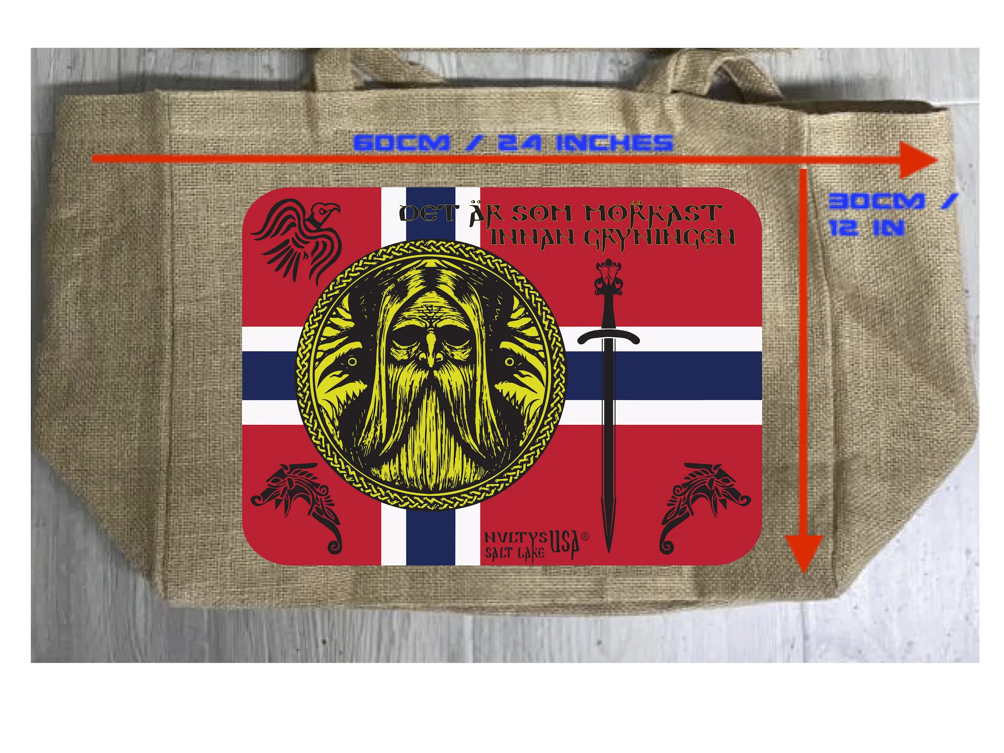 NORSEMEN BURLAP TOTE BAG ( sold by the piece )