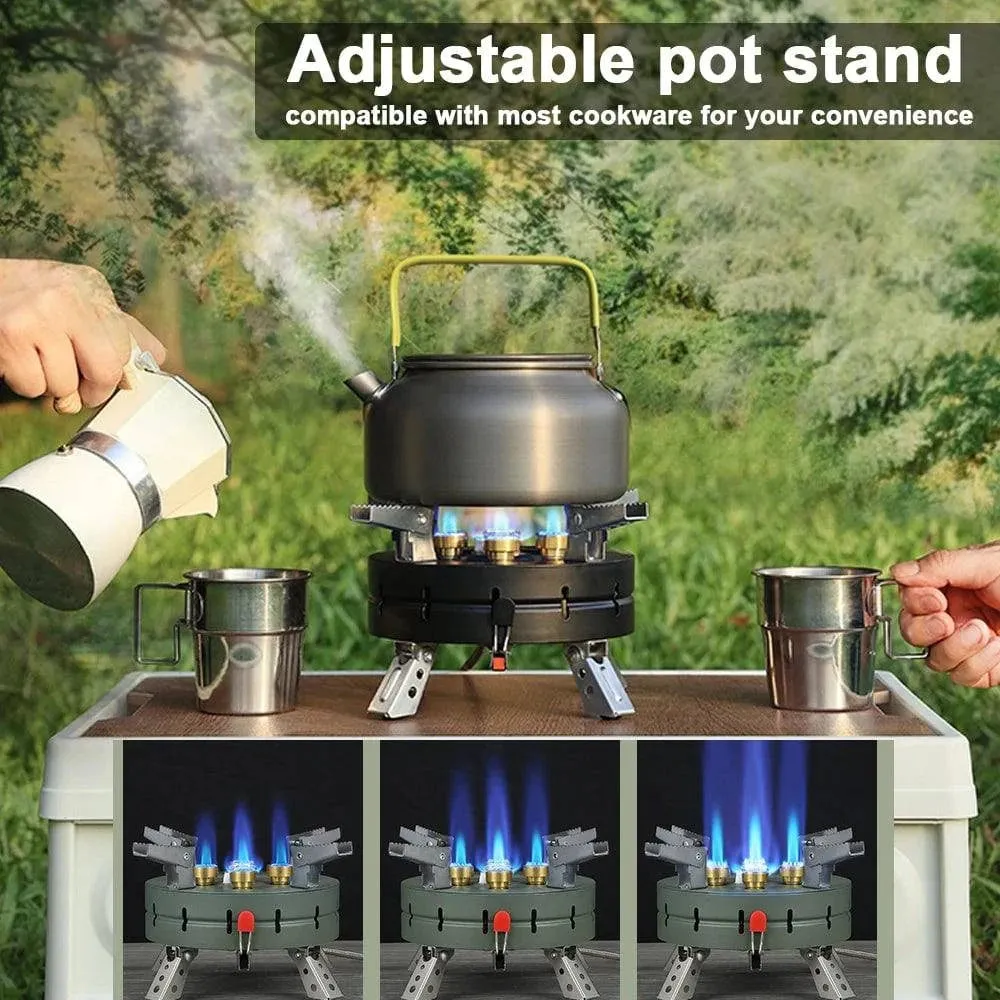 Outdoor Electronic Ignition Stoves High-Power Portable Foldable Adjustable Firepower Furnace Gasstove Camping Hiking