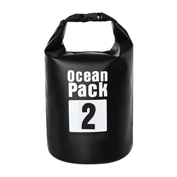 Outdoor Waterproof Bag Dry Sack PVC Barrel Bag, Capacity: 2L (Black)