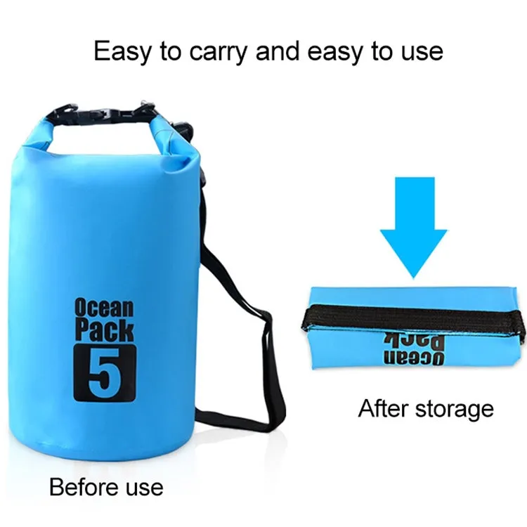 Outdoor Waterproof Bag Dry Sack PVC Barrel Bag, Capacity: 2L (Black)