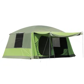 Outsunny Two Room Dome Tent Camping Shelter w/ Porch and Portable Carry Bag