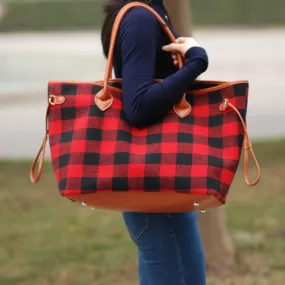 Plaid Weekender Tote Bag