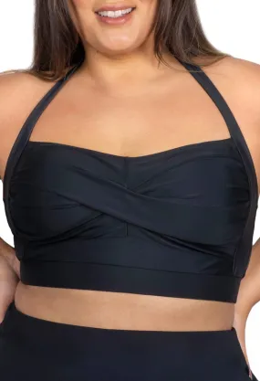 Plus Size Halter Neck Ruched Swim Bra