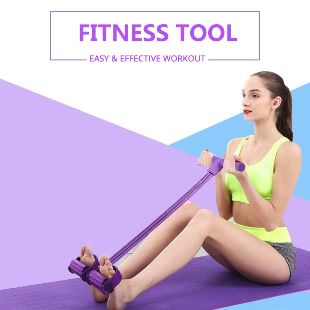 Portable Fitness Resistance Band with Pedal