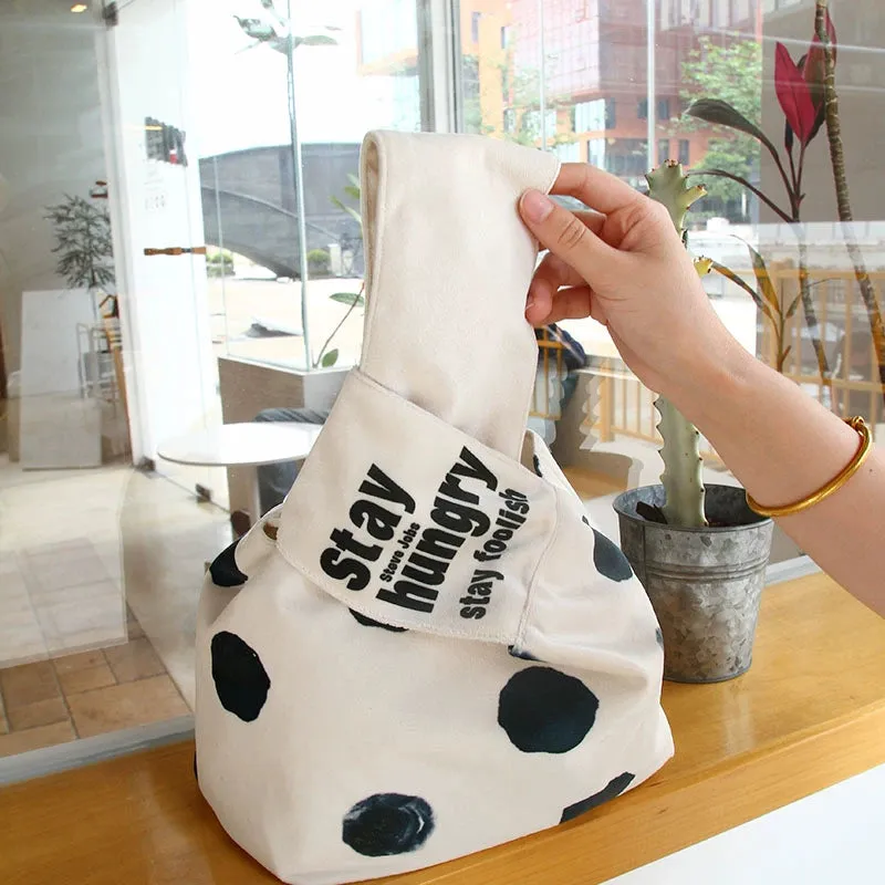 Portable Waterproof Japanese Drawstring Bento Bag