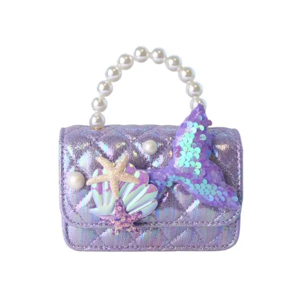 Purple Mermaid Shiny Quilted Purse