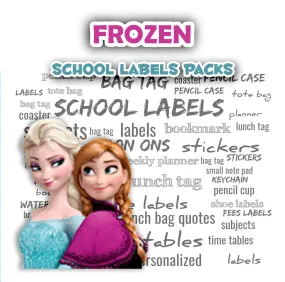 ""Frozen" school labels packs