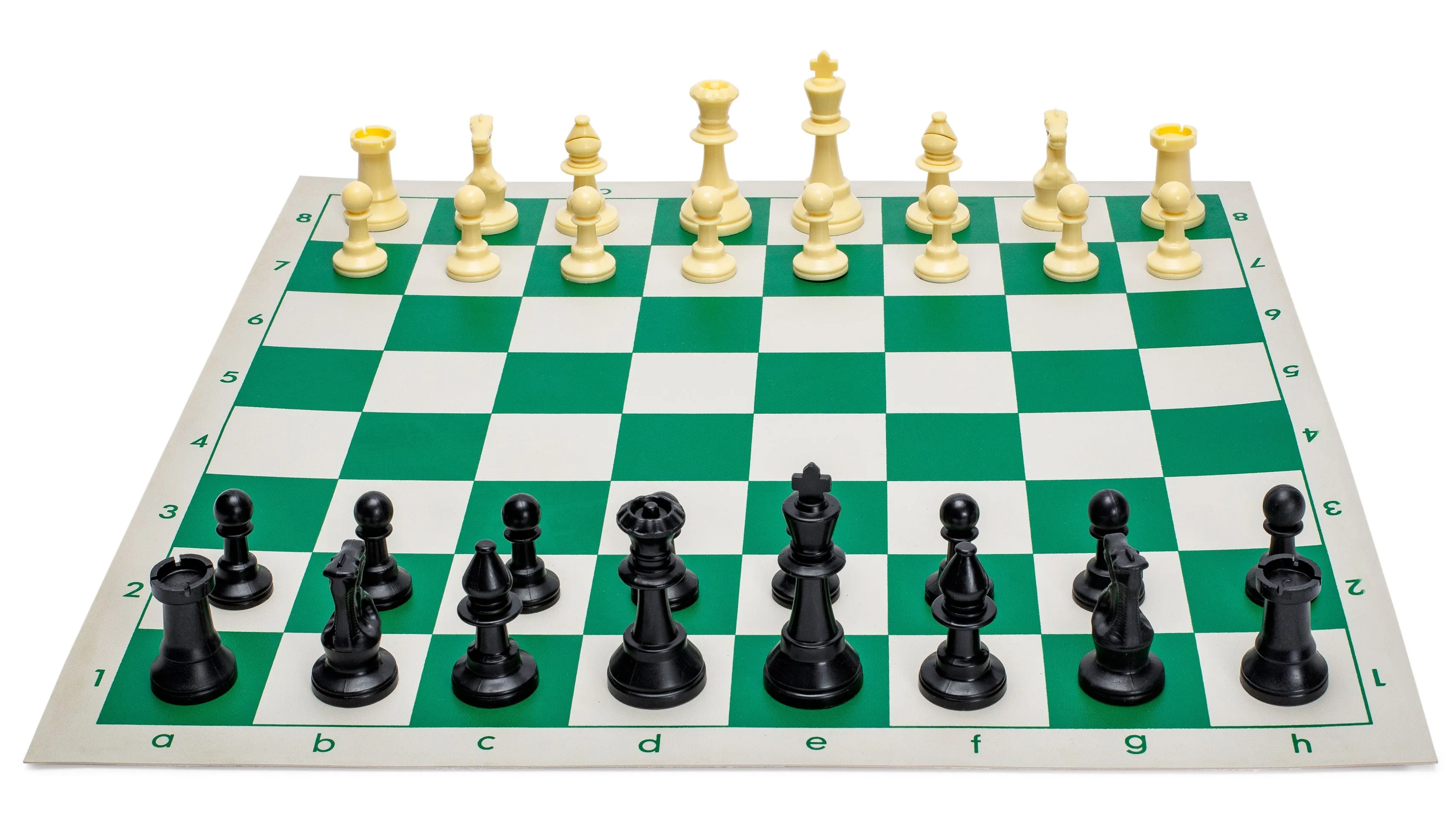 Regulation Tournament Roll-Up Staunton Chess Game Set (19.75-Inch) with Travel Bag - Green