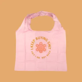 Reusable Nylon Tote Bag: Pink