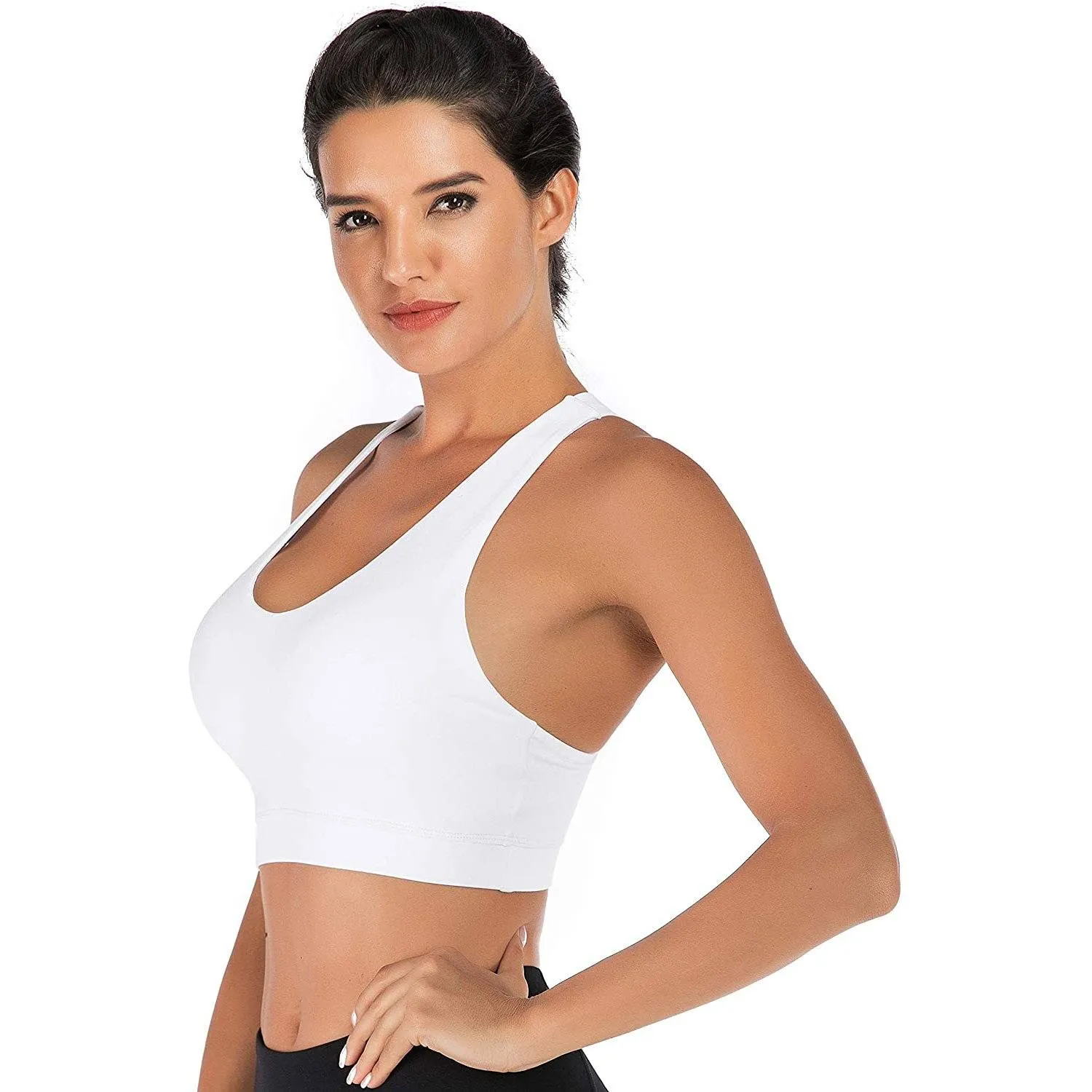 RUNNING GIRL Criss-Cross Back Padded Strappy Sports Bra