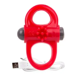 Screaming o Red Rechargeable Waterproof Cock Ring with 10 Functions