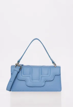 Sky Leather Crossbody Flap Bag 'Hilda'