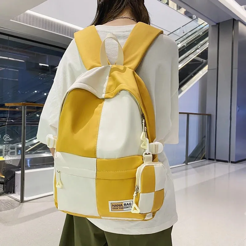 Sohiwoo Women Backpack Casual Nylon Bagpack Male Female Anti Theft Rucksack Student Schoolbags for Teenage Girls Knapsack Korean Bookbag