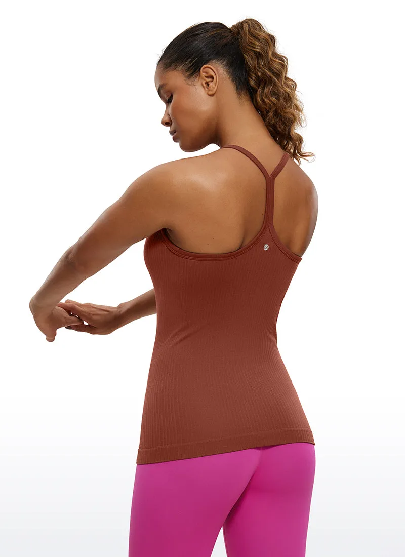 Speedy Seamless Built-in Bra Tank Y-back - Pure Color