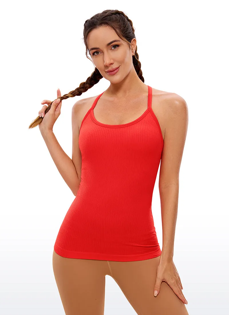 Speedy Seamless Built-in Bra Tank Y-back - Pure Color