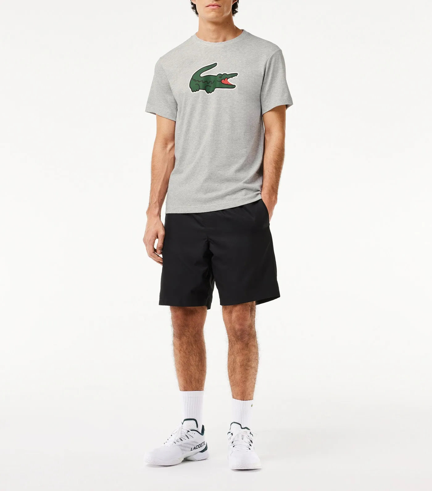 Sport Ultra-Dry Croc Print T-Shirt Silver Chine/Green-White