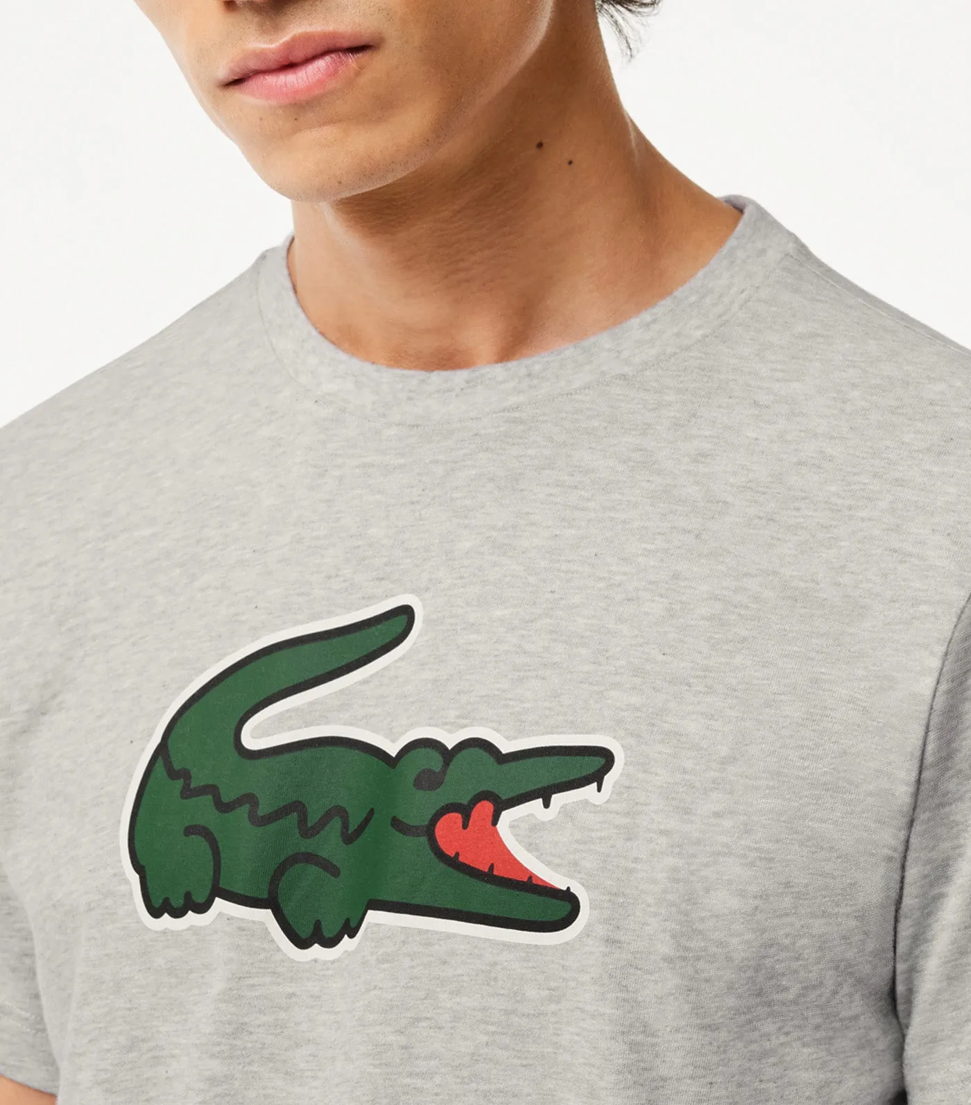 Sport Ultra-Dry Croc Print T-Shirt Silver Chine/Green-White