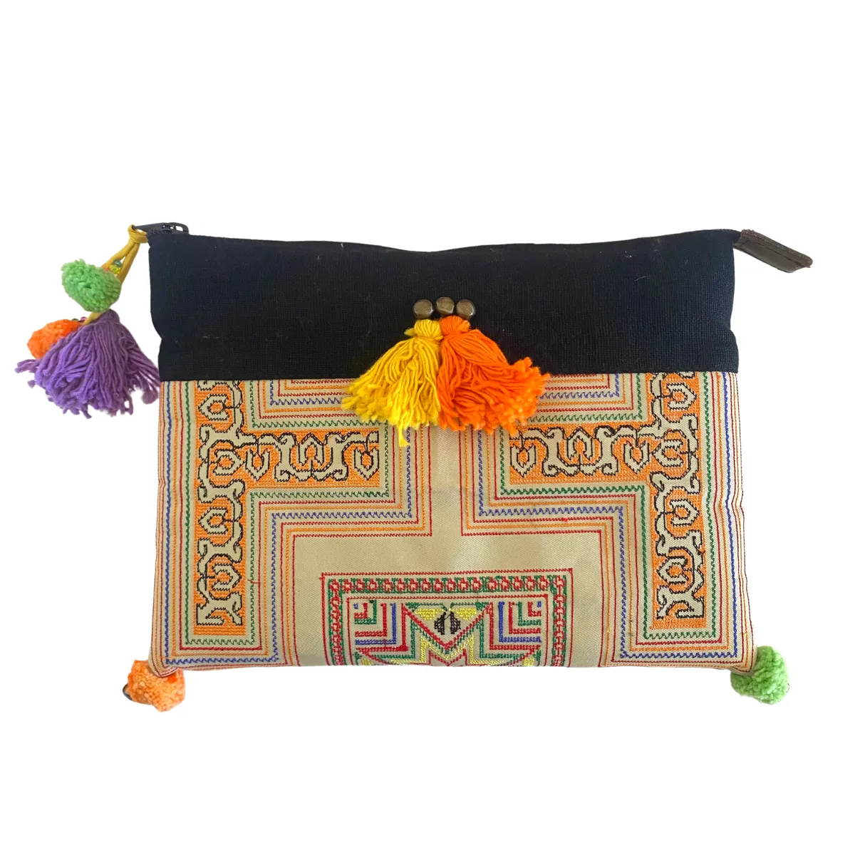 Star Cross Stitch Clutch | Tablet iPad Bag - Thailand