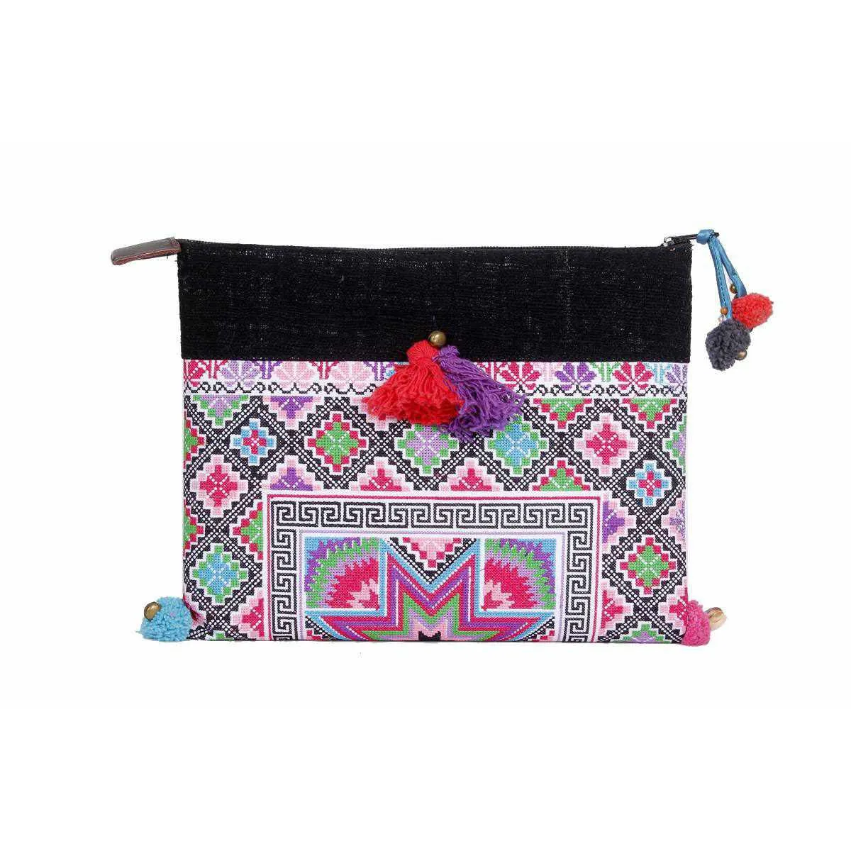 Star Cross Stitch Clutch | Tablet iPad Bag - Thailand