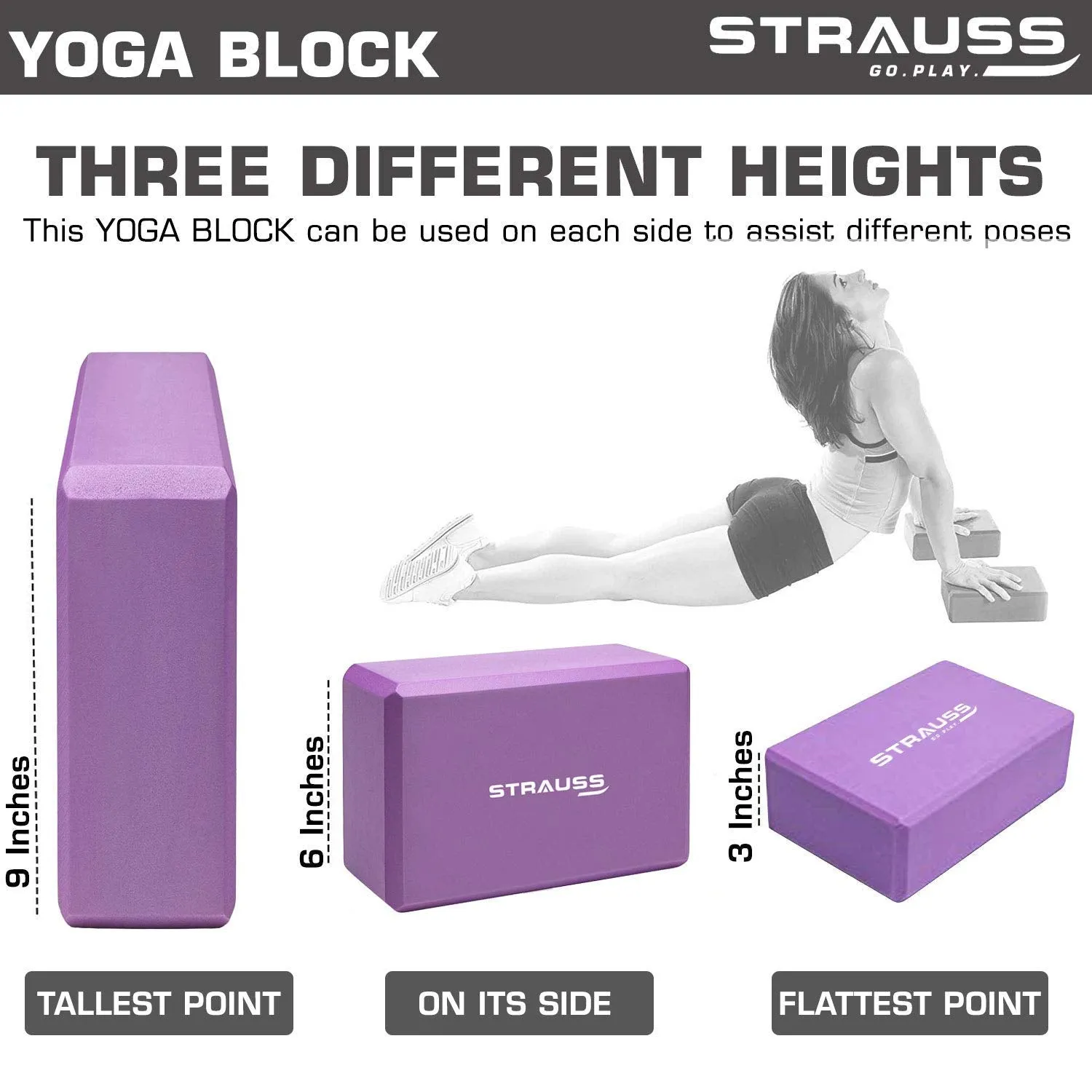 Strauss Yoga Block (Purple) and Yoga Wheel (Purple)