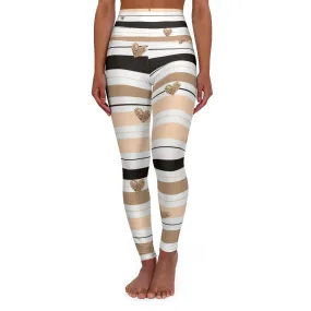 Striped Leggings with Hearts - Made in USA